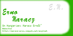 erno maracz business card